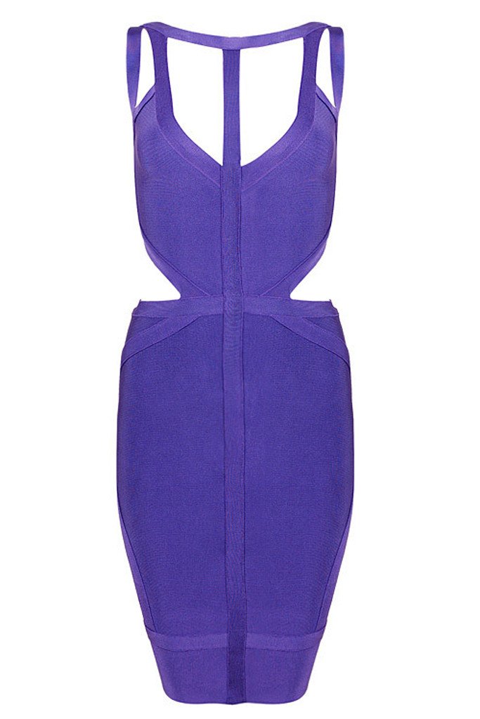 Honey Couture Purple MIKI Cut Out Mini Bandage Dress Honey Couture$ AfterPay Humm ZipPay LayBuy Sezzle