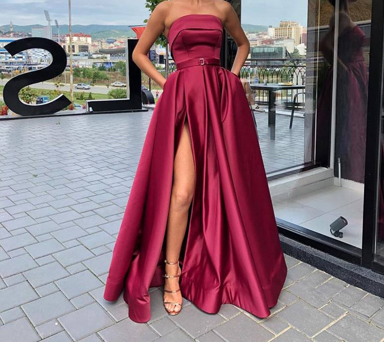EVIE Red Strapless Formal Gown {vendor} AfterPay Humm ZipPay LayBuy Sezzle