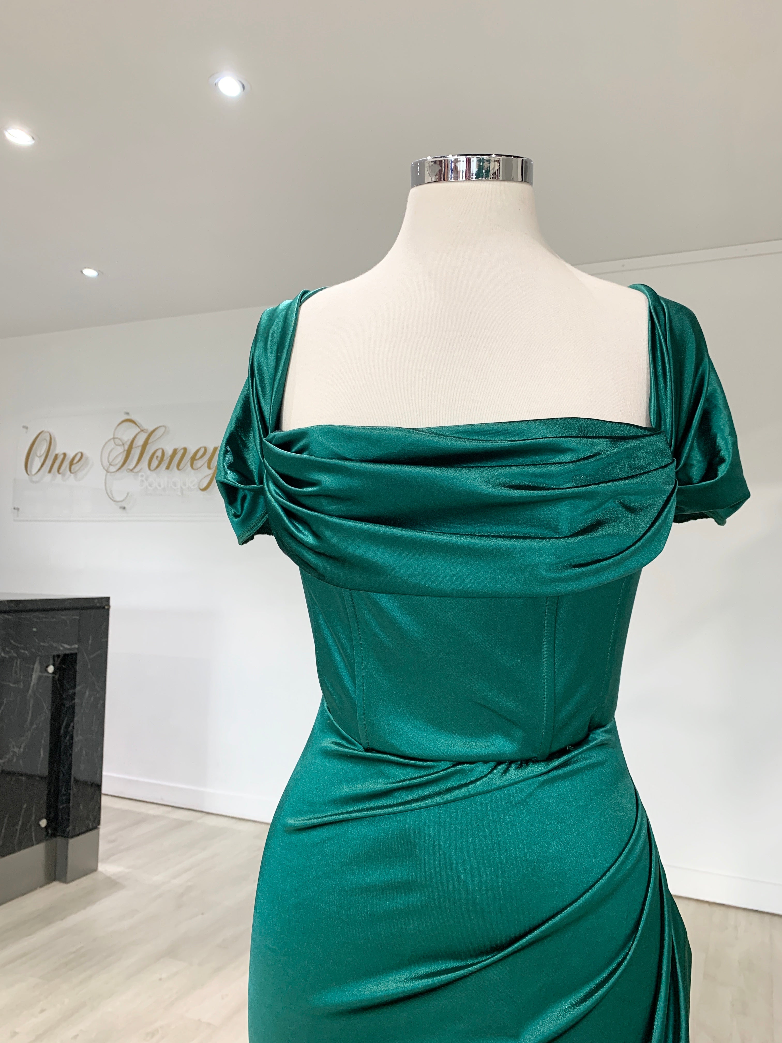 Honey Couture ESMERELDA Emerald Green Formal Dress {vendor} AfterPay Humm ZipPay LayBuy Sezzle