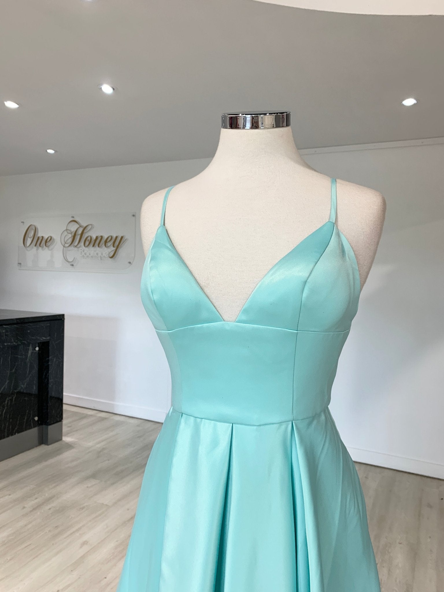 Honey Couture LANEY Triangle Top w Full Skirt Formal Dress in Australia | One Honey Boutique