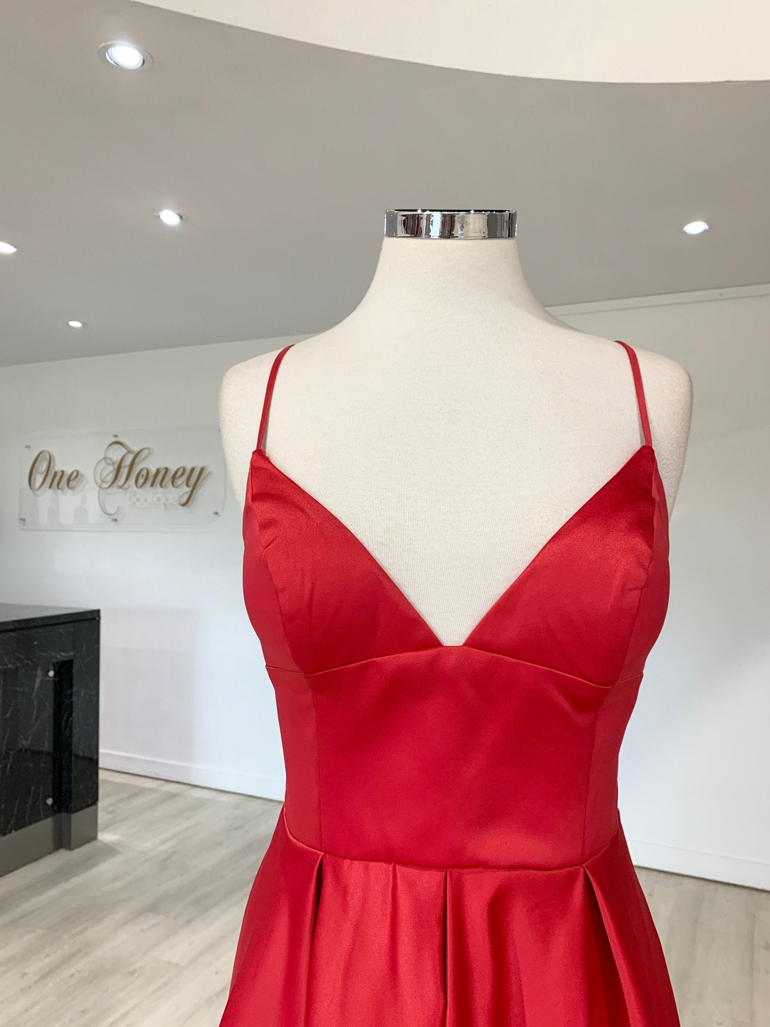 Honey Couture LANEY Triangle Top w Full Skirt Formal Dress in Australia | One Honey Boutique