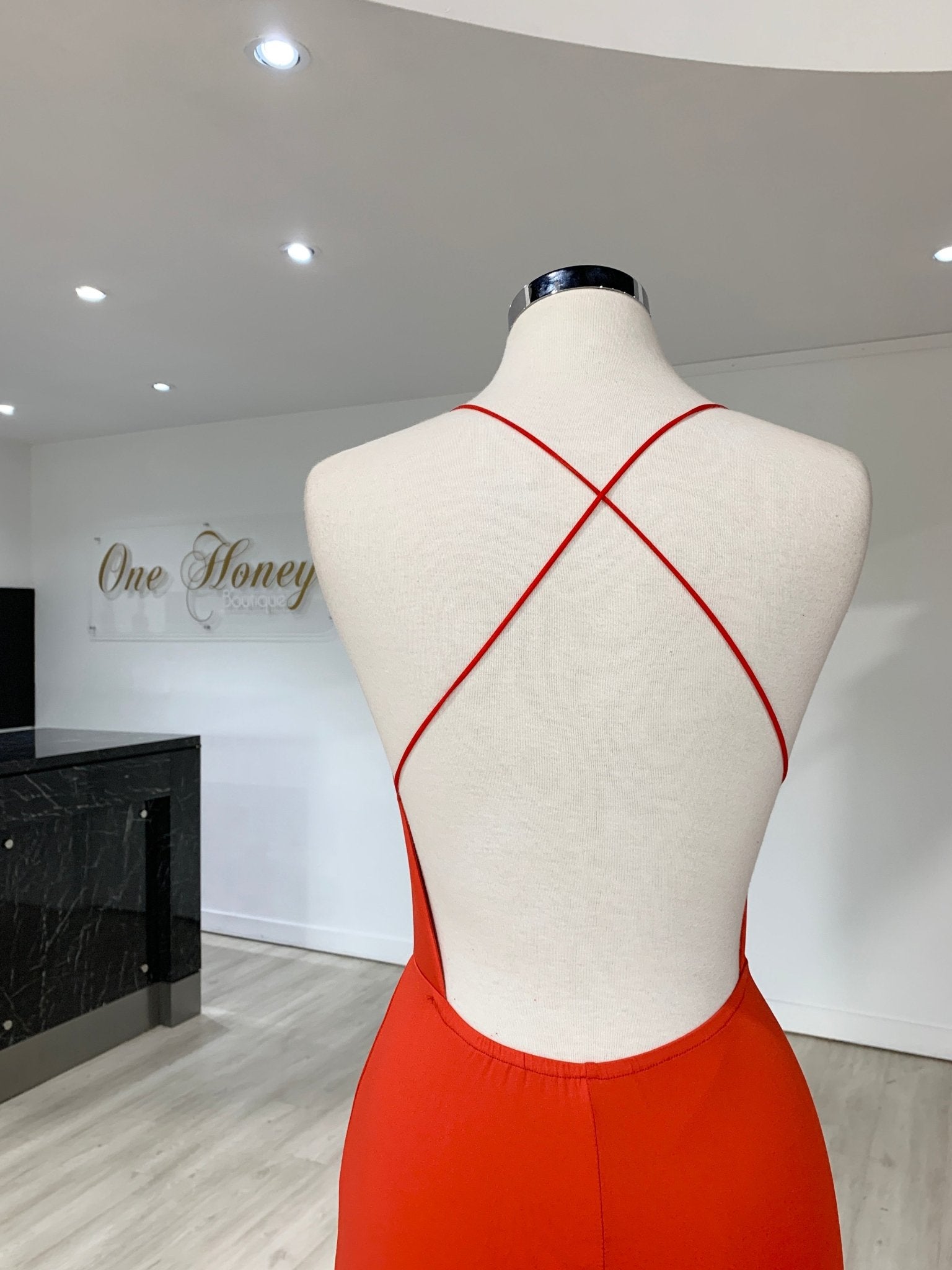 Honey Couture CIARA Red Low Back Formal Dress in Australia | One Honey Boutique