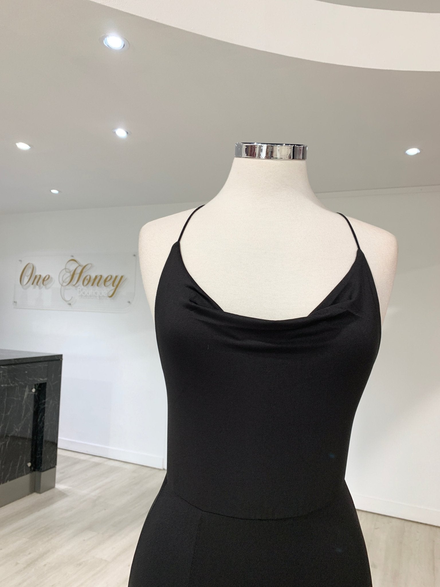 Honey Couture CIARA Black Low Back Formal Dress in Australia | One Honey Boutique
