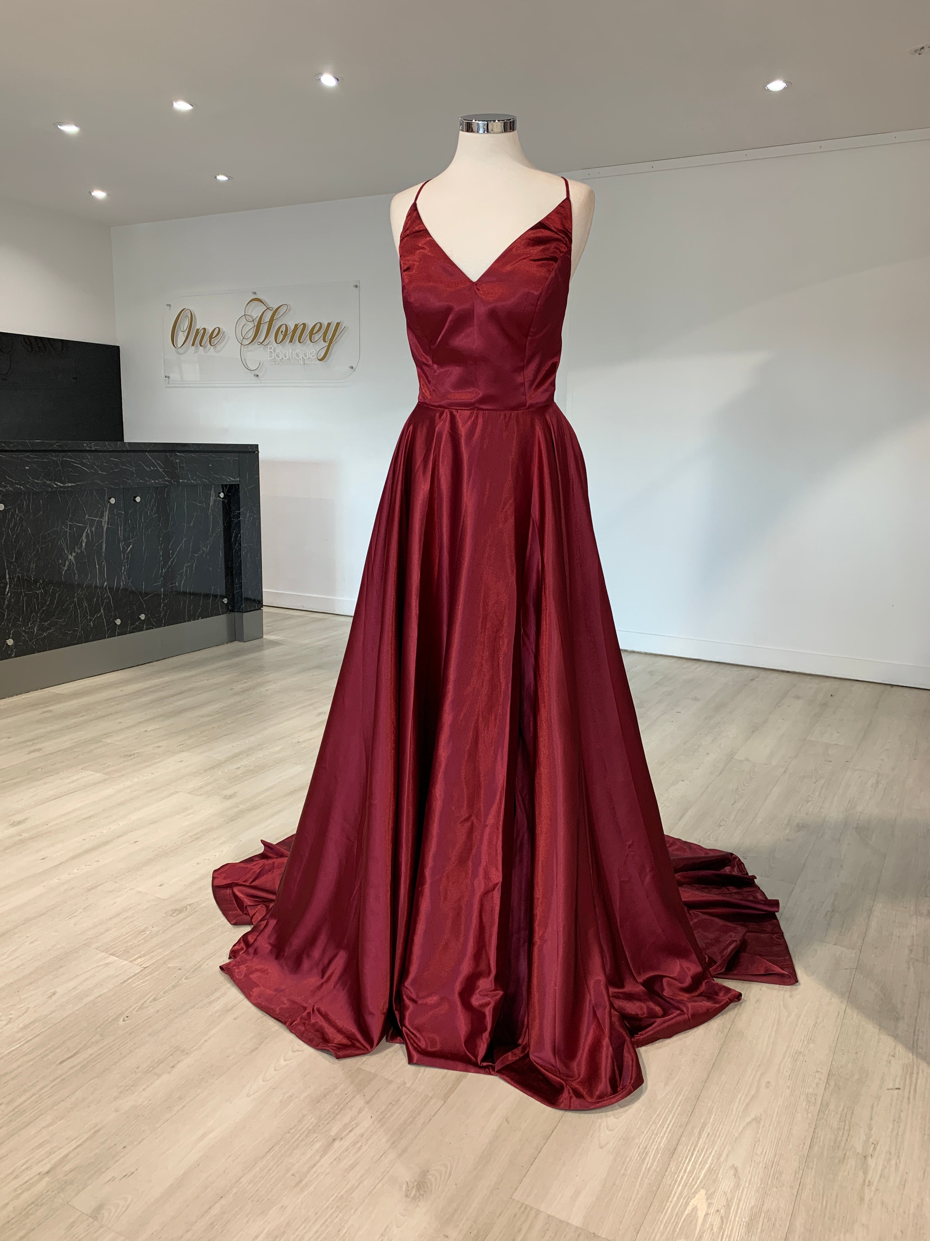 Honey Couture NIKOLINA Silky Custom Made Formal Dress {vendor} AfterPay Humm ZipPay LayBuy Sezzle