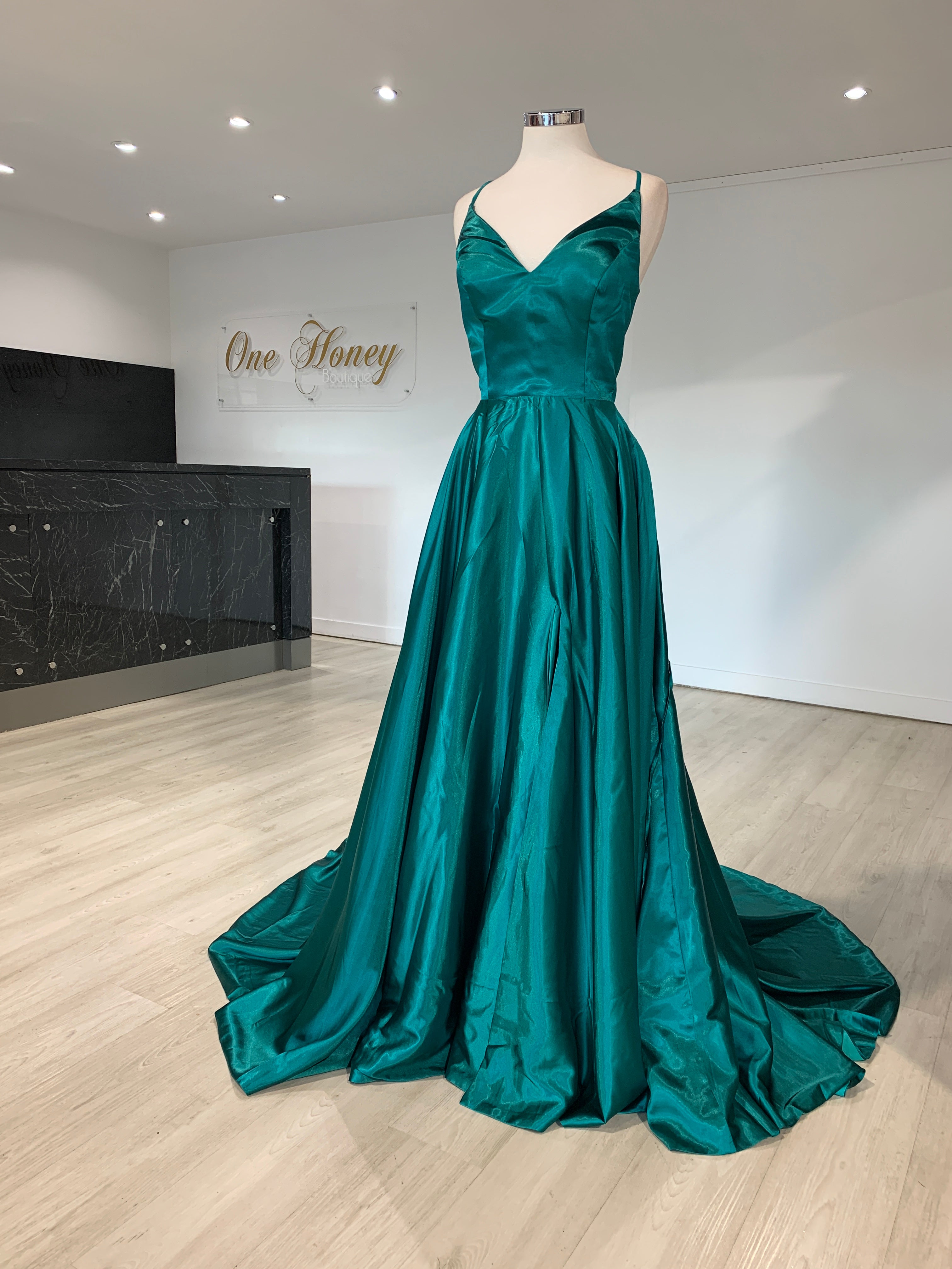 Honey Couture NIKOLINA Silky Custom Made Formal Dress {vendor} AfterPay Humm ZipPay LayBuy Sezzle