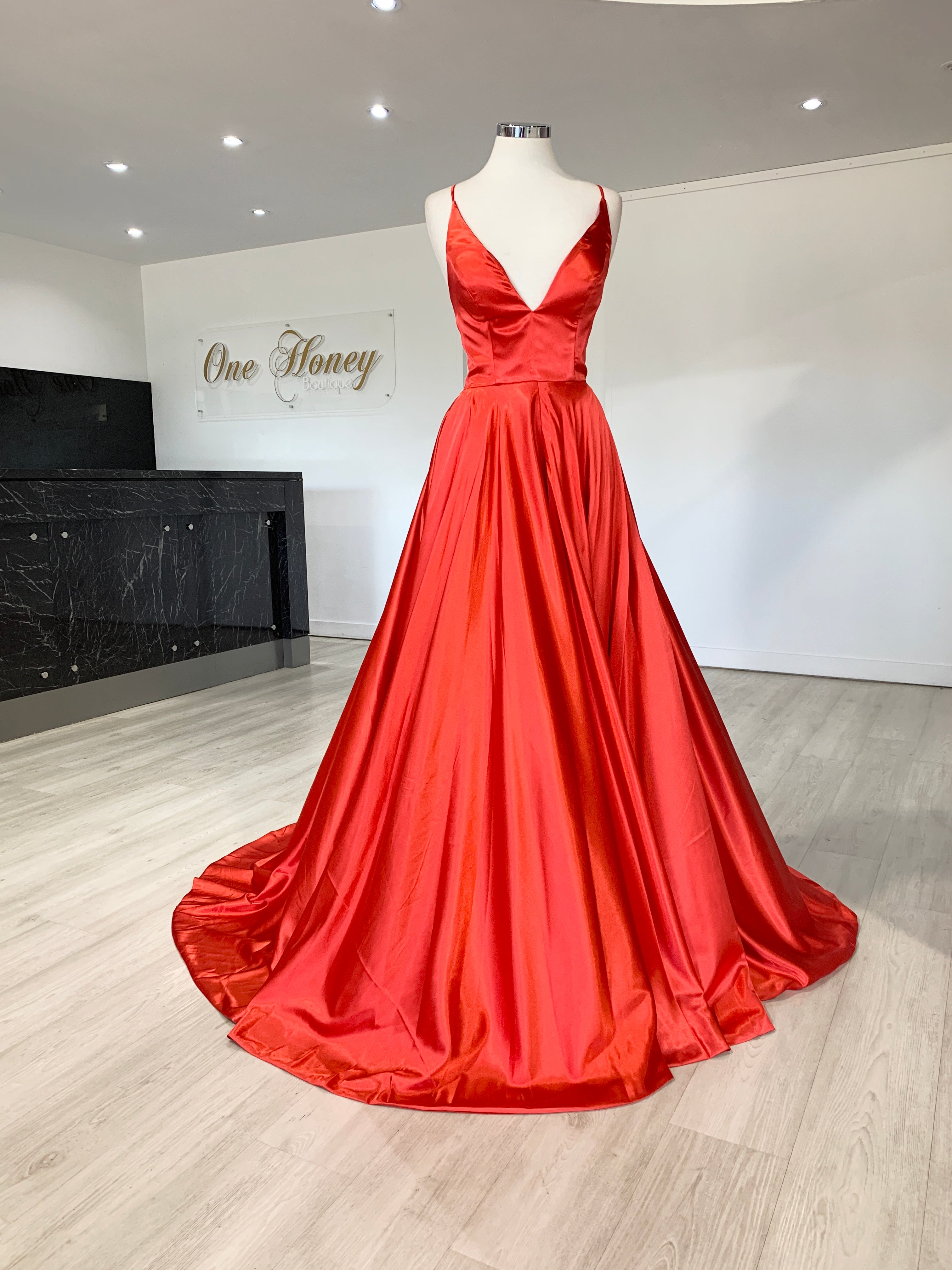 Honey Couture NIKOLINA Silky Custom Made Formal Dress {vendor} AfterPay Humm ZipPay LayBuy Sezzle