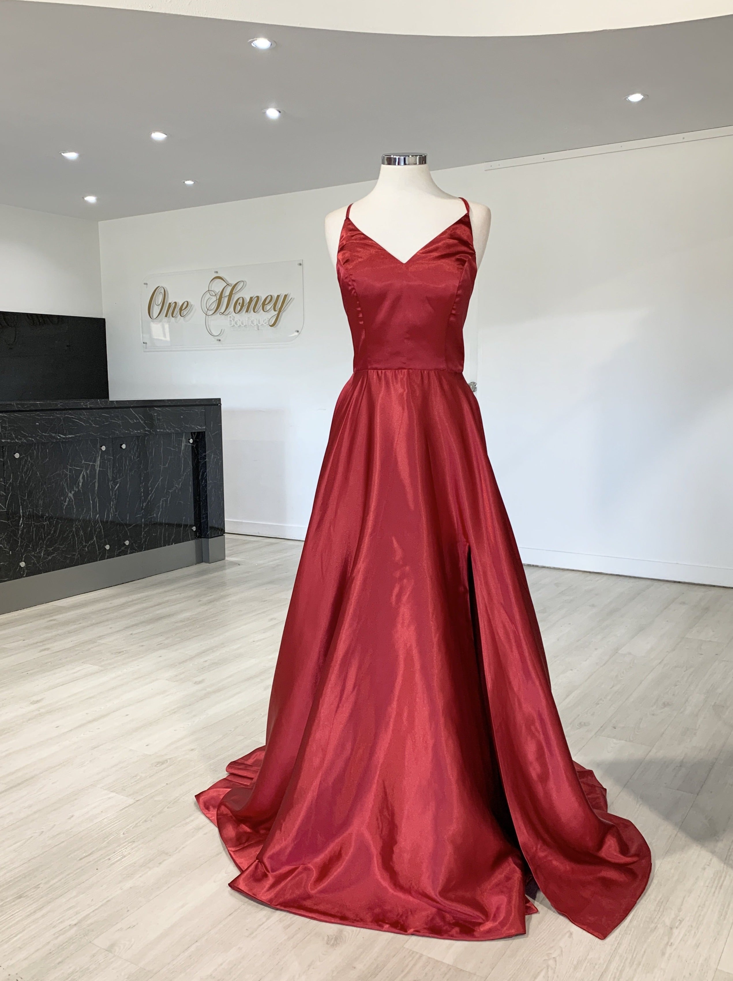 Honey Couture NIKOLINA Silky Custom Made Formal Dress {vendor} AfterPay Humm ZipPay LayBuy Sezzle