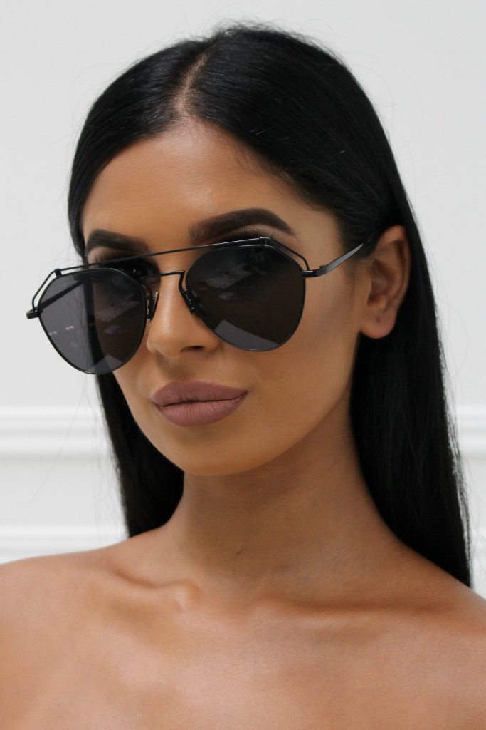 Honey Couture AMY Black on Black Sunglasses Honey Couture Sunglasses$ AfterPay Humm ZipPay LayBuy Sezzle