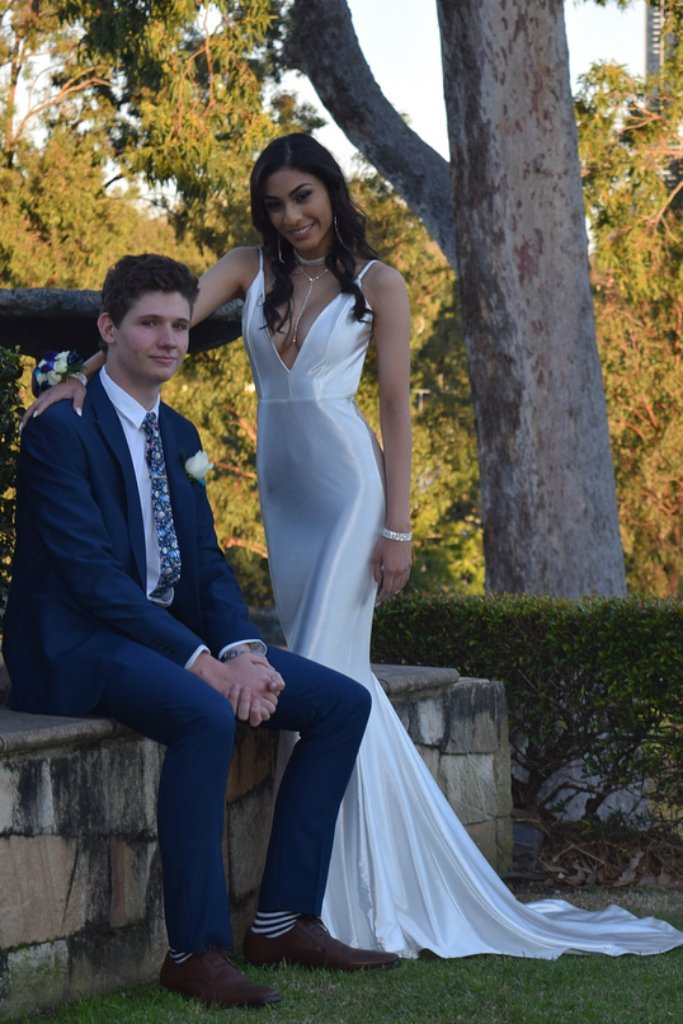 Honey Couture MILEE White Low Back Mermaid Evening Gown Dress Honey Couture$ AfterPay Humm ZipPay LayBuy Sezzle