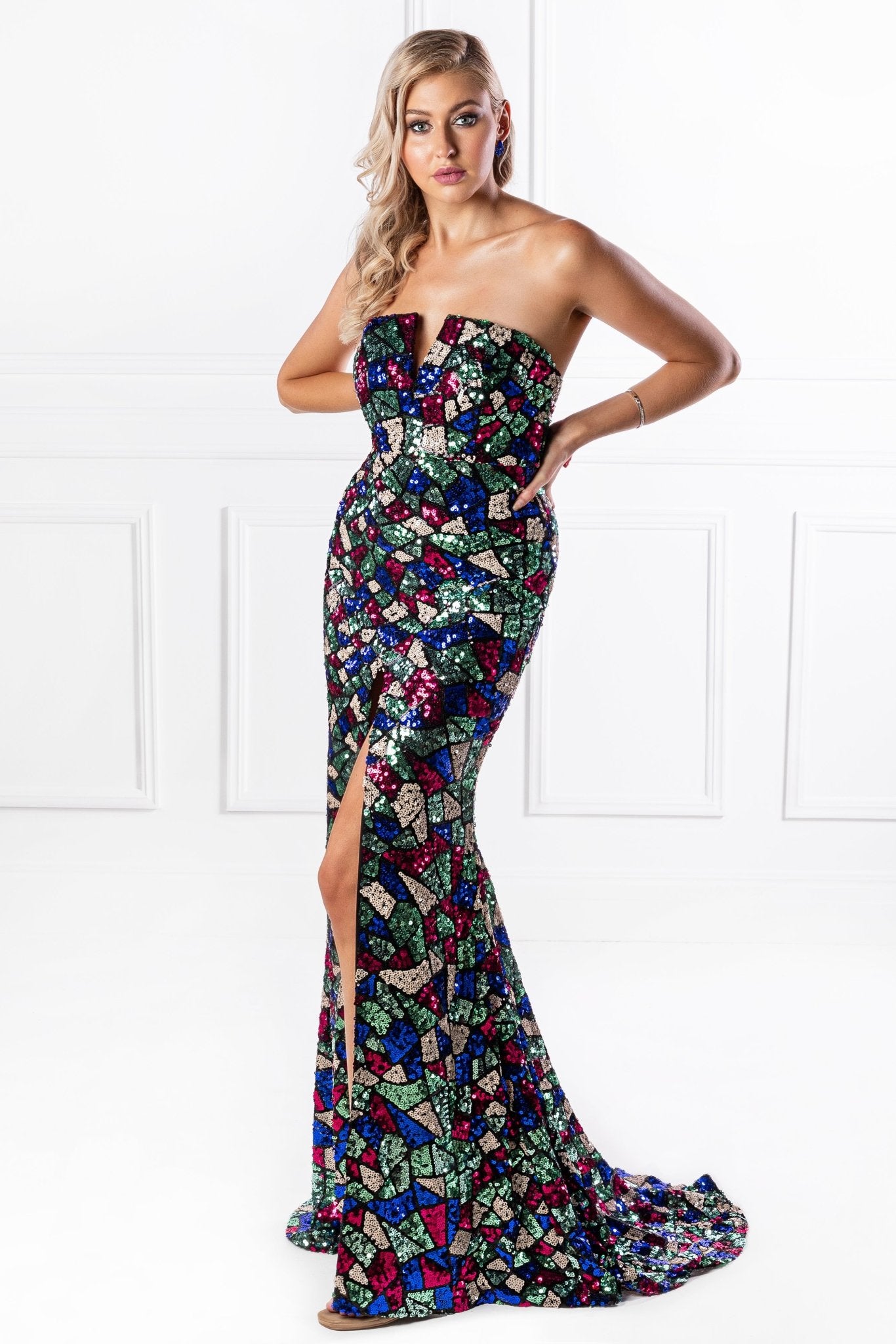Honey Couture ELTON Strapless Mermaid Evening Gown Dress in Australia | One Honey Boutique
