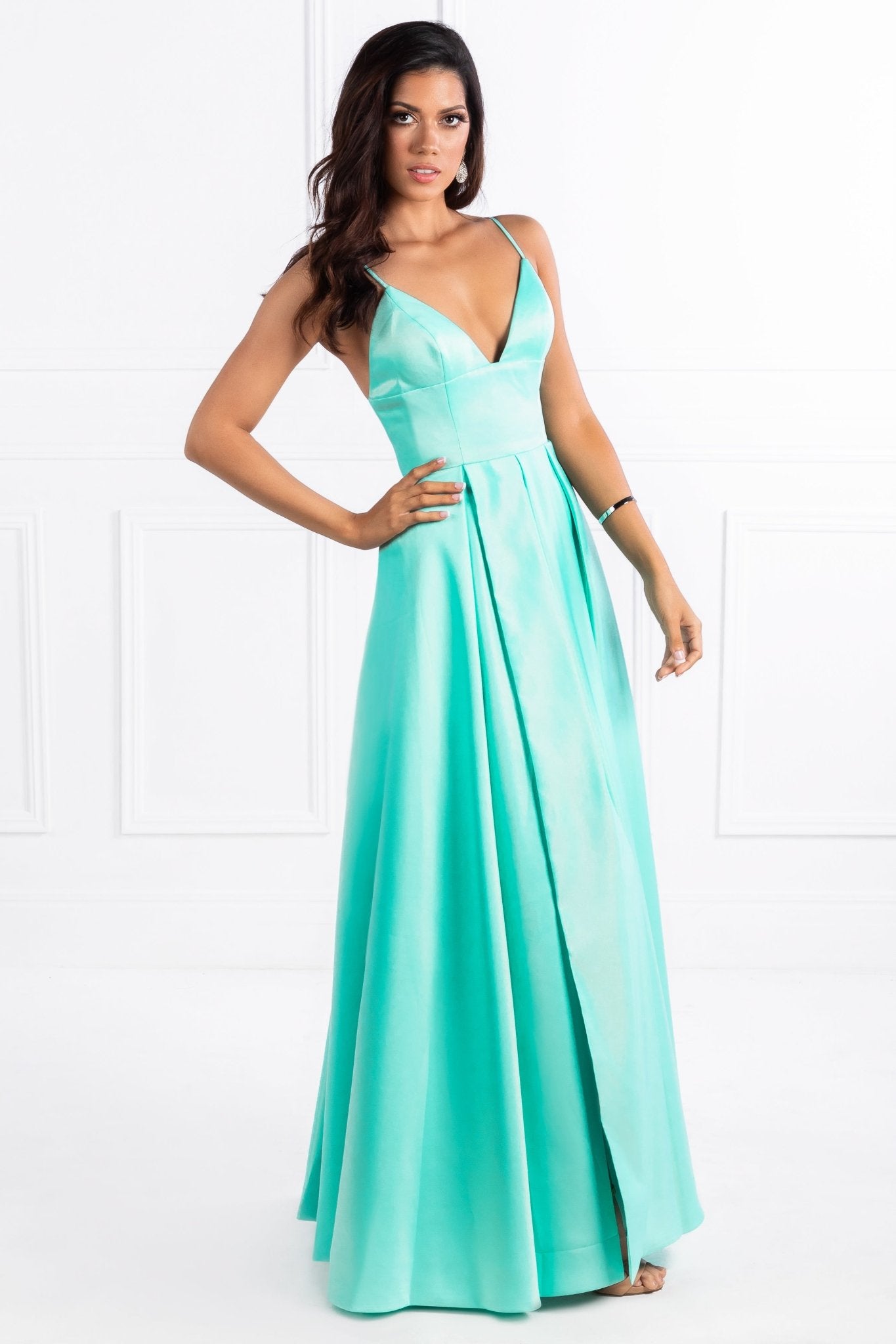 Honey Couture LANEY Triangle Top w Full Skirt Formal Dress in Australia | One Honey Boutique