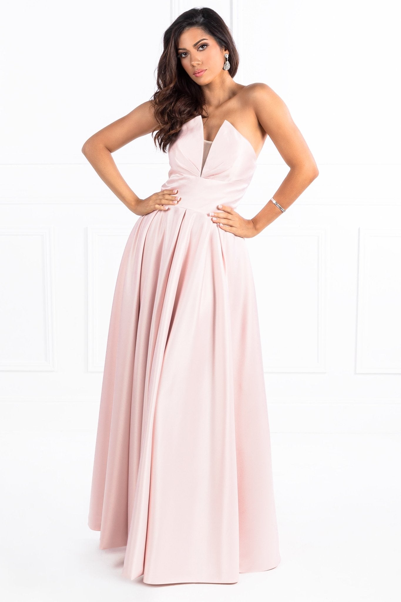 Honey Couture LAYLAH V Front Bustier A Line Made To Order Formal Dress in Australia | One Honey Boutique