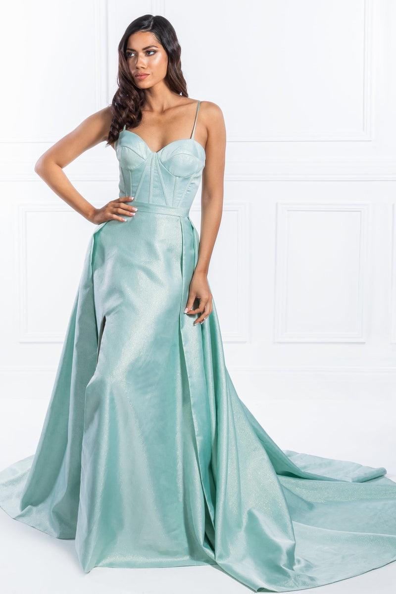 Honey Couture TORI Pastel Green Formal Dress One Honey