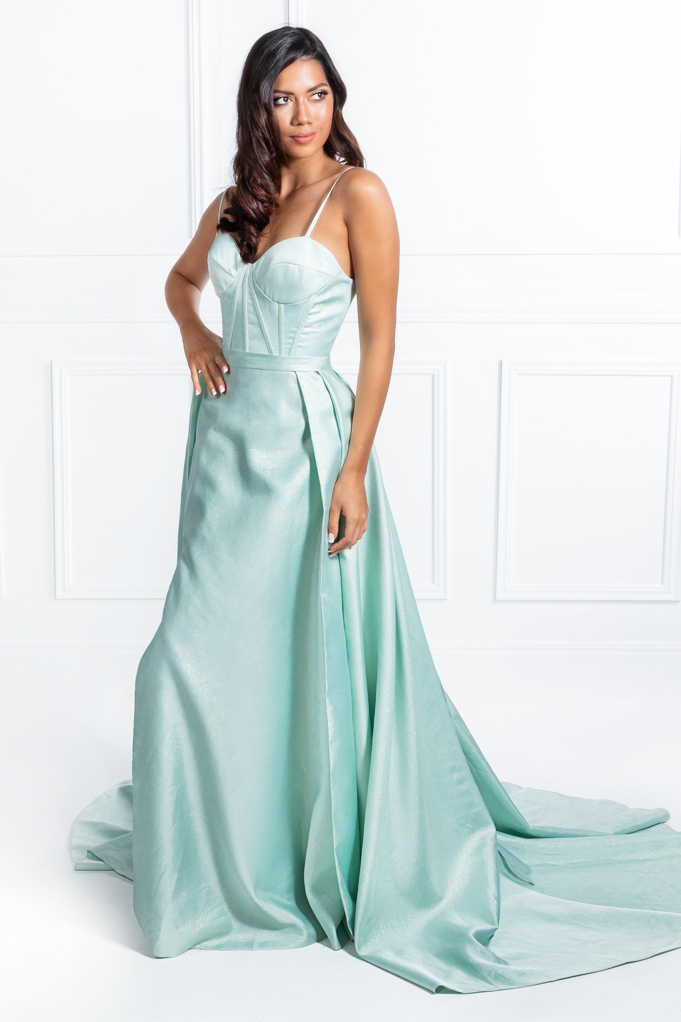 Honey Couture TORI Pastel Green Formal Dress