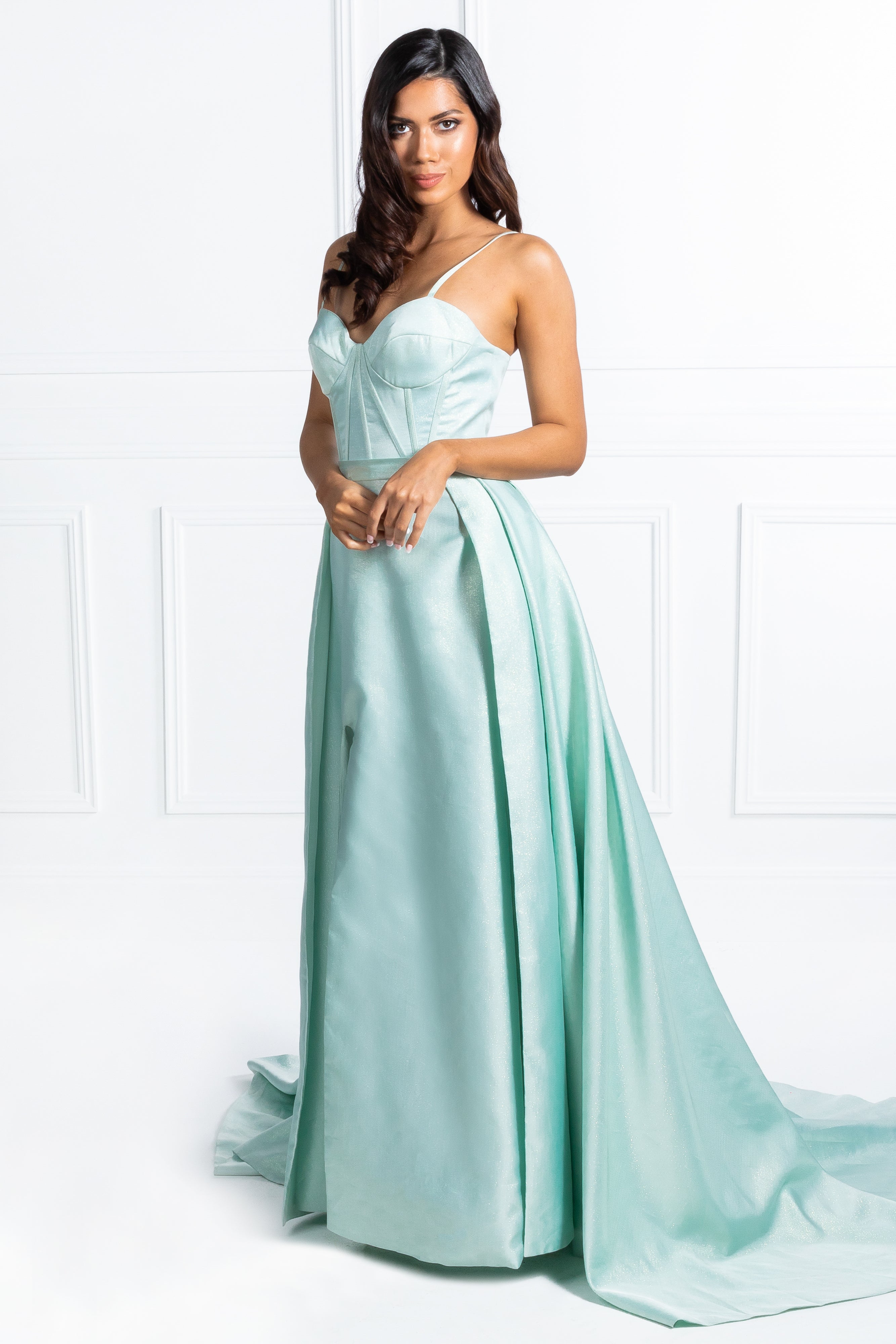 Honey Couture TORI Pastel Green Formal Dress