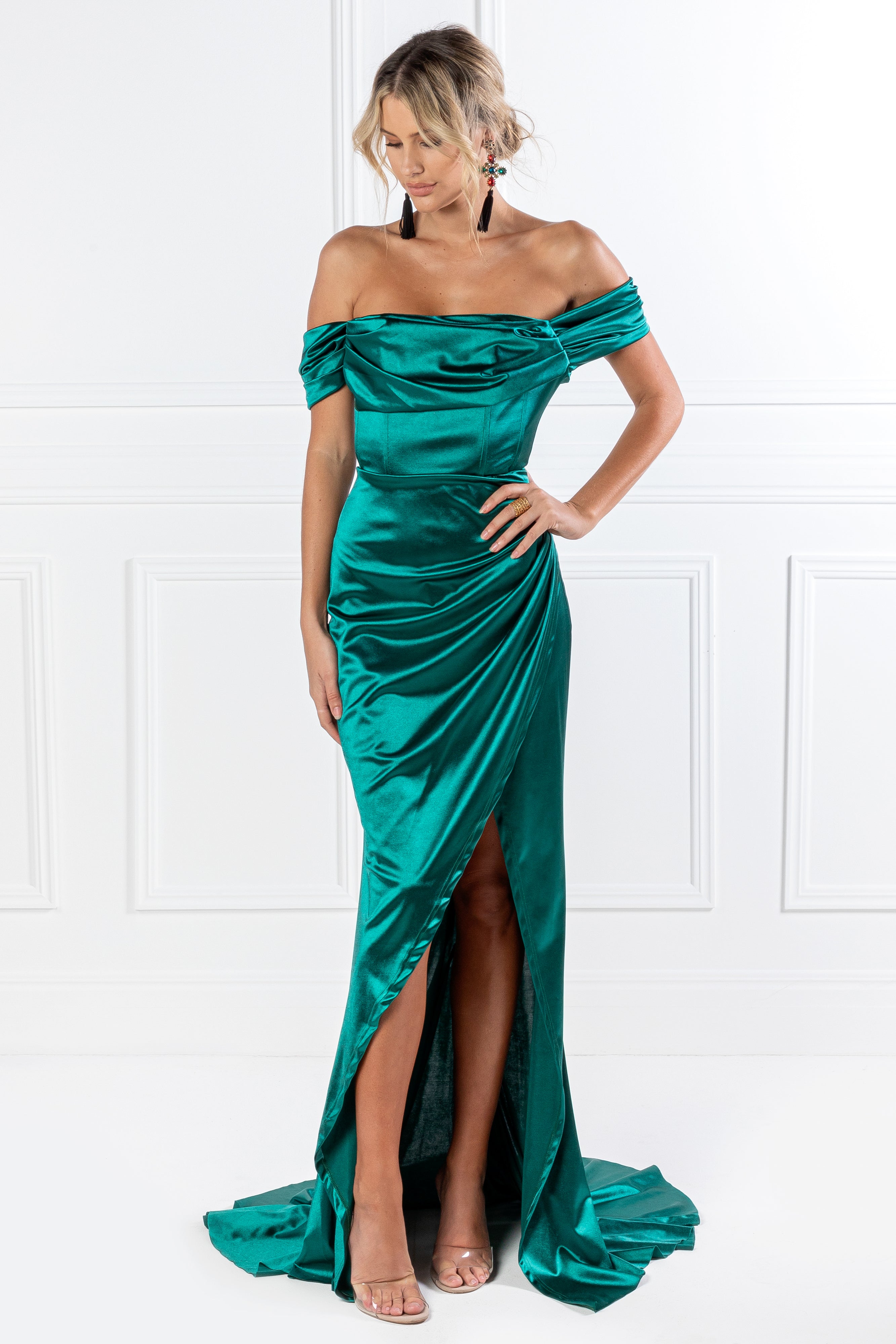 Honey Couture ESMERELDA Emerald Green Formal Dress {vendor} AfterPay Humm ZipPay LayBuy Sezzle