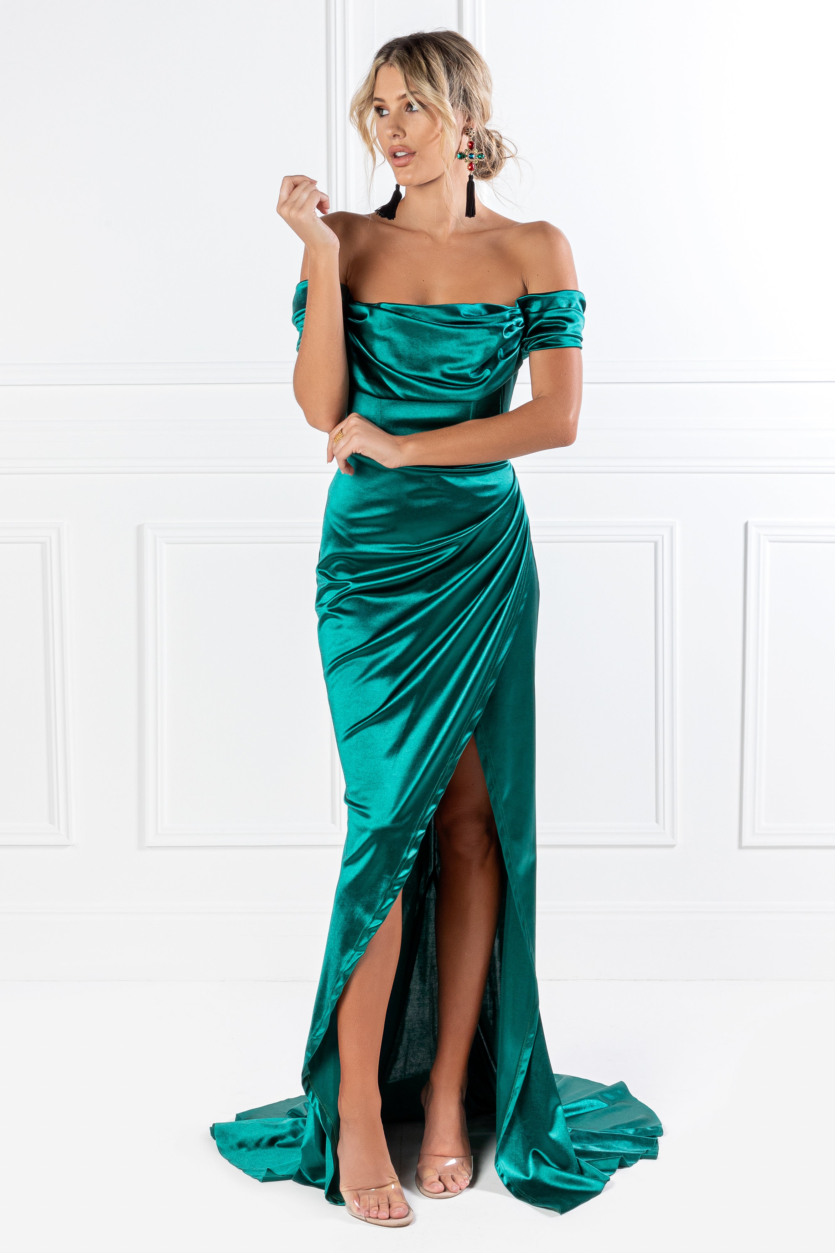 Honey Couture ESMERELDA Emerald Green Formal Dress {vendor} AfterPay Humm ZipPay LayBuy Sezzle