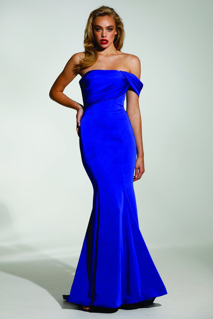 Tinaholy Couture T1832 Blue One Shoulder Mermaid Formal Gown Dress Tina Holly Couture$ AfterPay Humm ZipPay LayBuy Sezzle