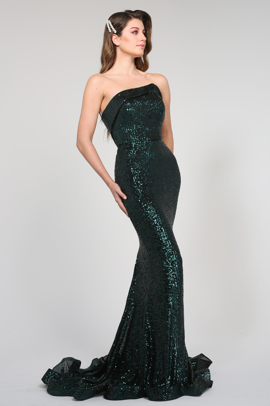 Tina Holly Couture TA361 Emerald Green Sequin Mermaid Formal Dress Tina Holly Couture$ AfterPay Humm ZipPay LayBuy Sezzle