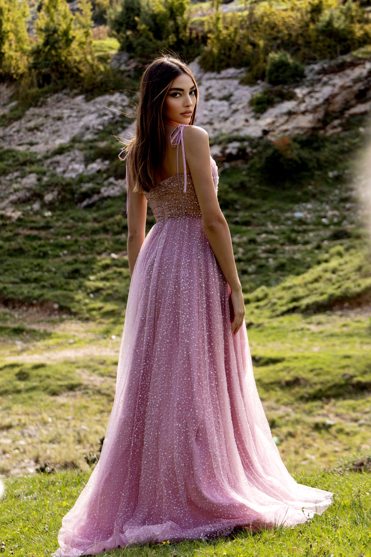 Tina Holly Couture TK311 Tea Rose Sequin Sweetheart Neck Line With An A-Line Skirt Formal Dress
