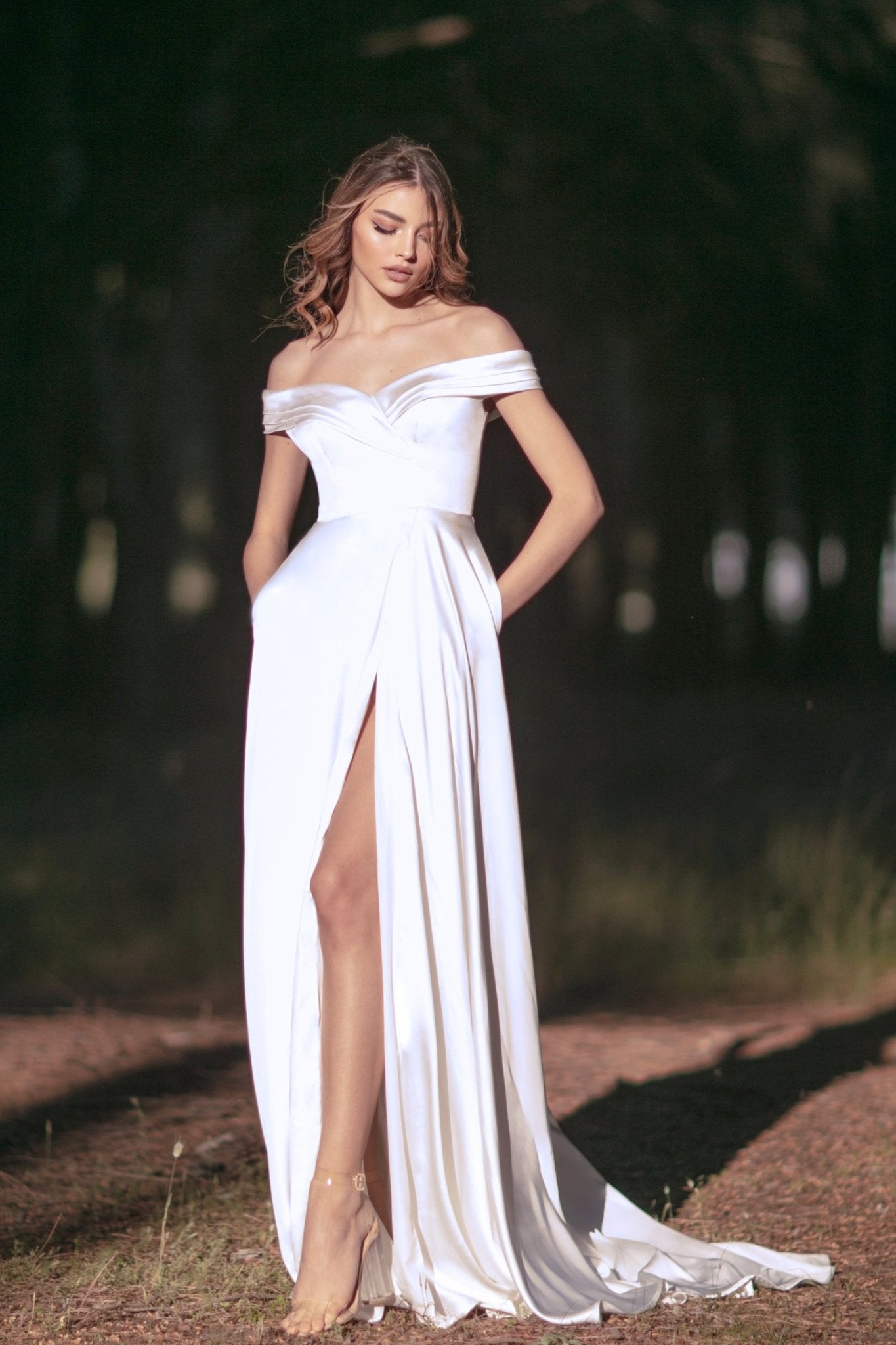 Tina Holly Couture TW101 Off White Sweetheart Off - Shoulder Neckline A - line Wedding Dress in Australia | One Honey Boutique