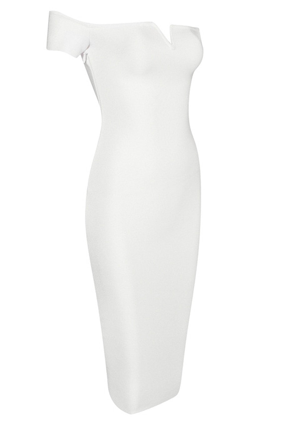 Honey Couture OLIVIA White Off Shoulder Bandage Midi Dress Honey Couture$ AfterPay Humm ZipPay LayBuy Sezzle