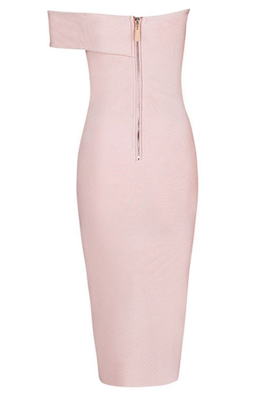 Honey Couture SAVANNAH Baby Pink Off Shoulder Bandage Dress Honey Couture$ AfterPay Humm ZipPay LayBuy Sezzle