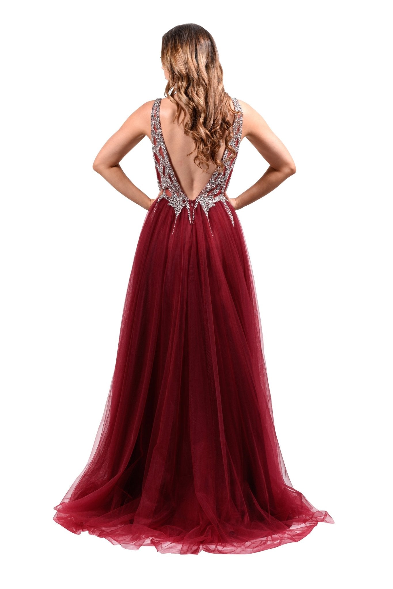 Honey Couture LINA Crystal Tulle Formal Gown in Australia | One Honey Boutique