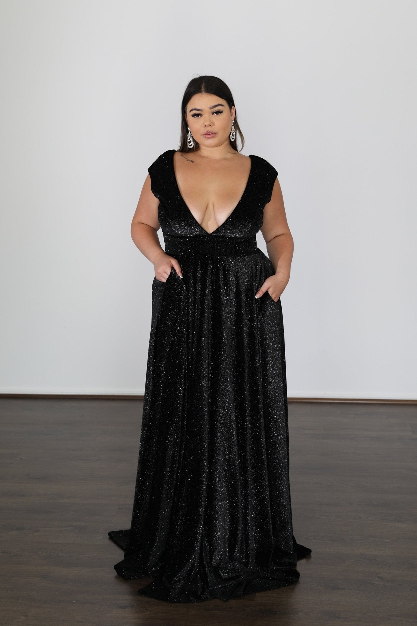 Once Labeled Designer SABRINA Glittery Curve School Formal Dress in Australia | One Honey Boutique