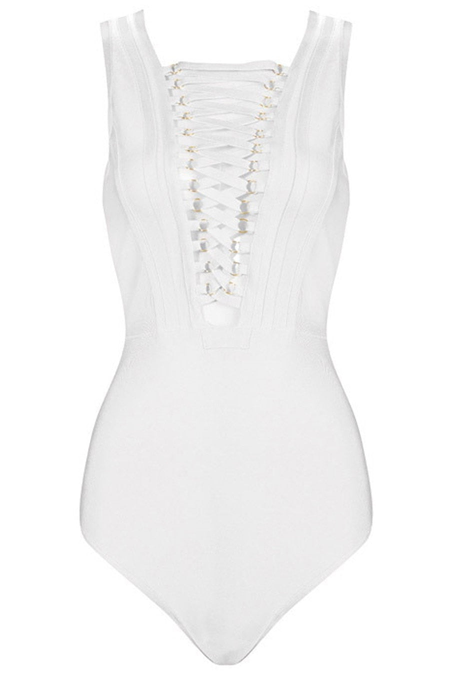 Honey Couture LEIA Lace Up Bandage Bodysuit Top in Australia | One Honey Boutique