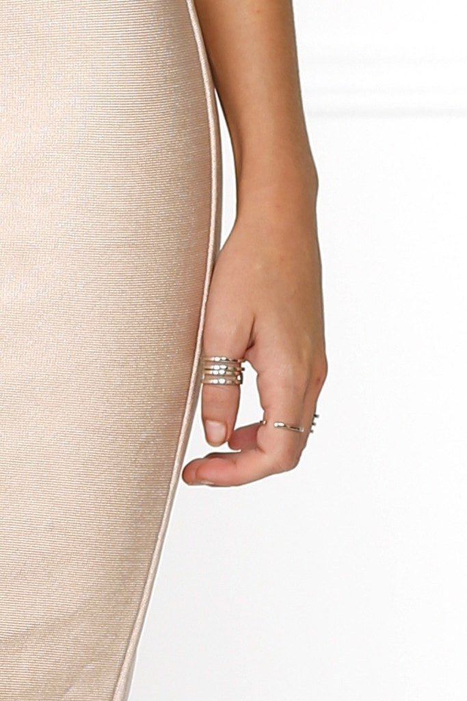 Honey Couture OLIVIA Baby Pink Off Shoulder Bandage Midi Dress in Australia | One Honey Boutique