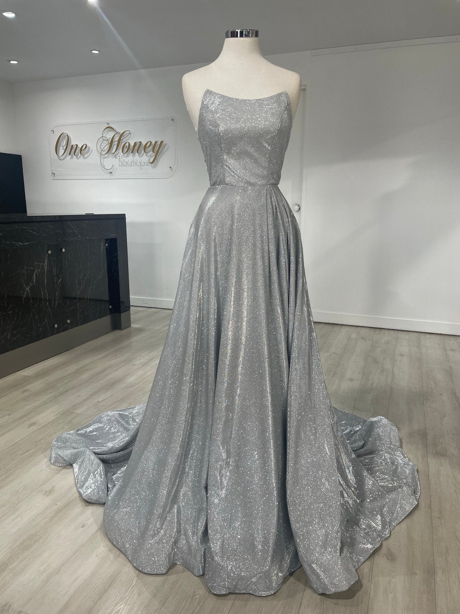 Honey Couture PAM Strapless Bustier Corset Lace Up Back Formal Dress in Australia | One Honey Boutique