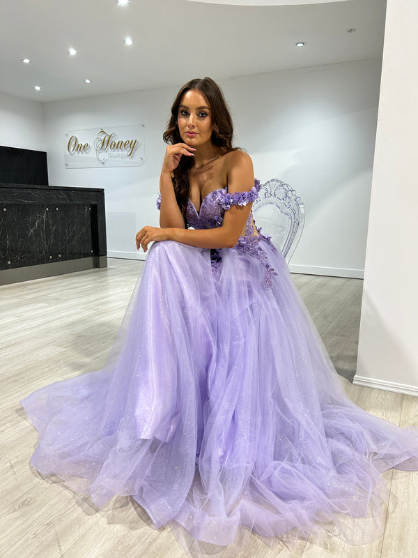 Buy Geisha Designs Embellished Fit and Flare Gown  Purple Color Women   AJIO LUXE