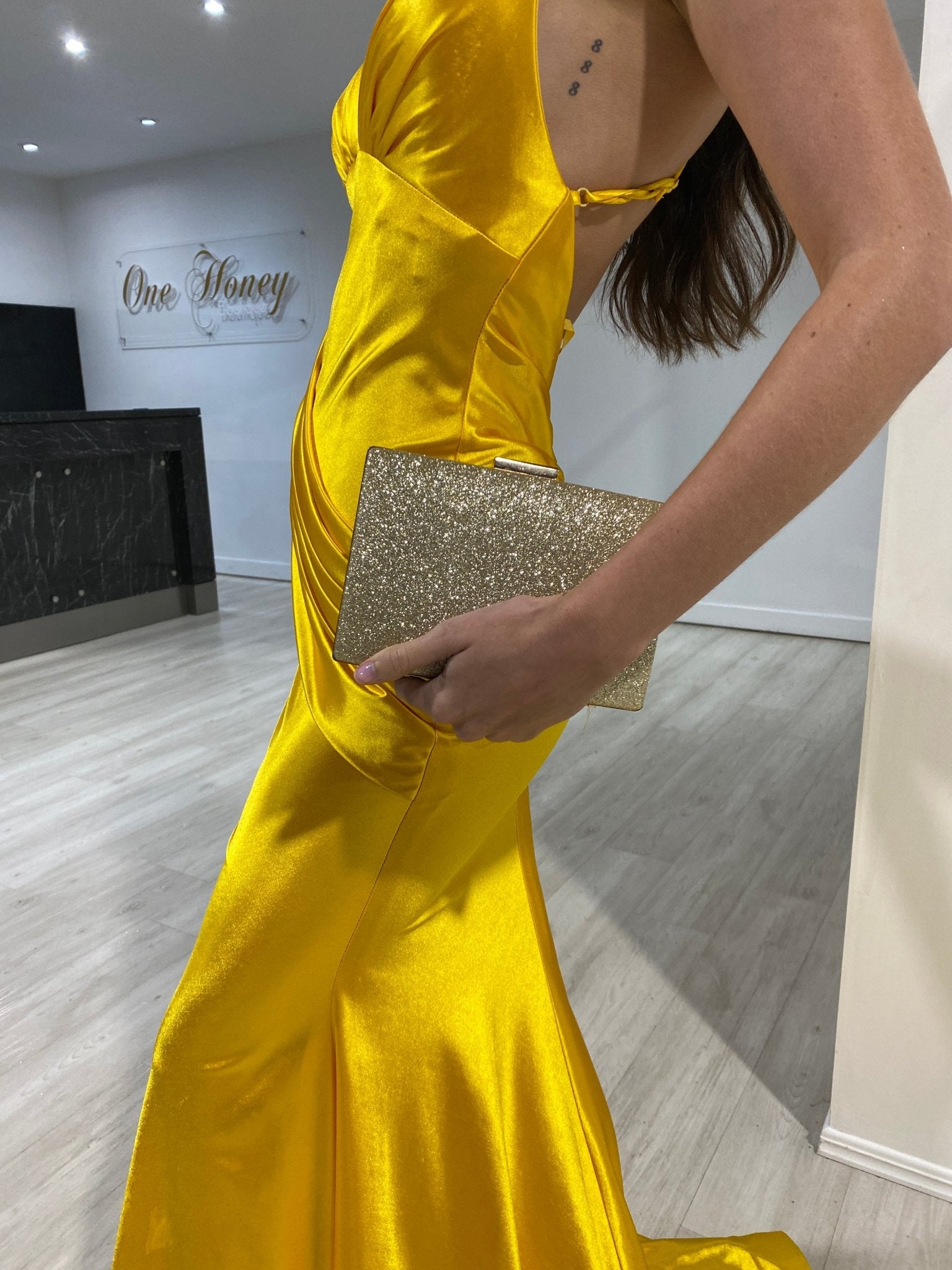 Honey Couture MADEMOISELLE Glitter Box Clutch Bag in Australia | One Honey Boutique