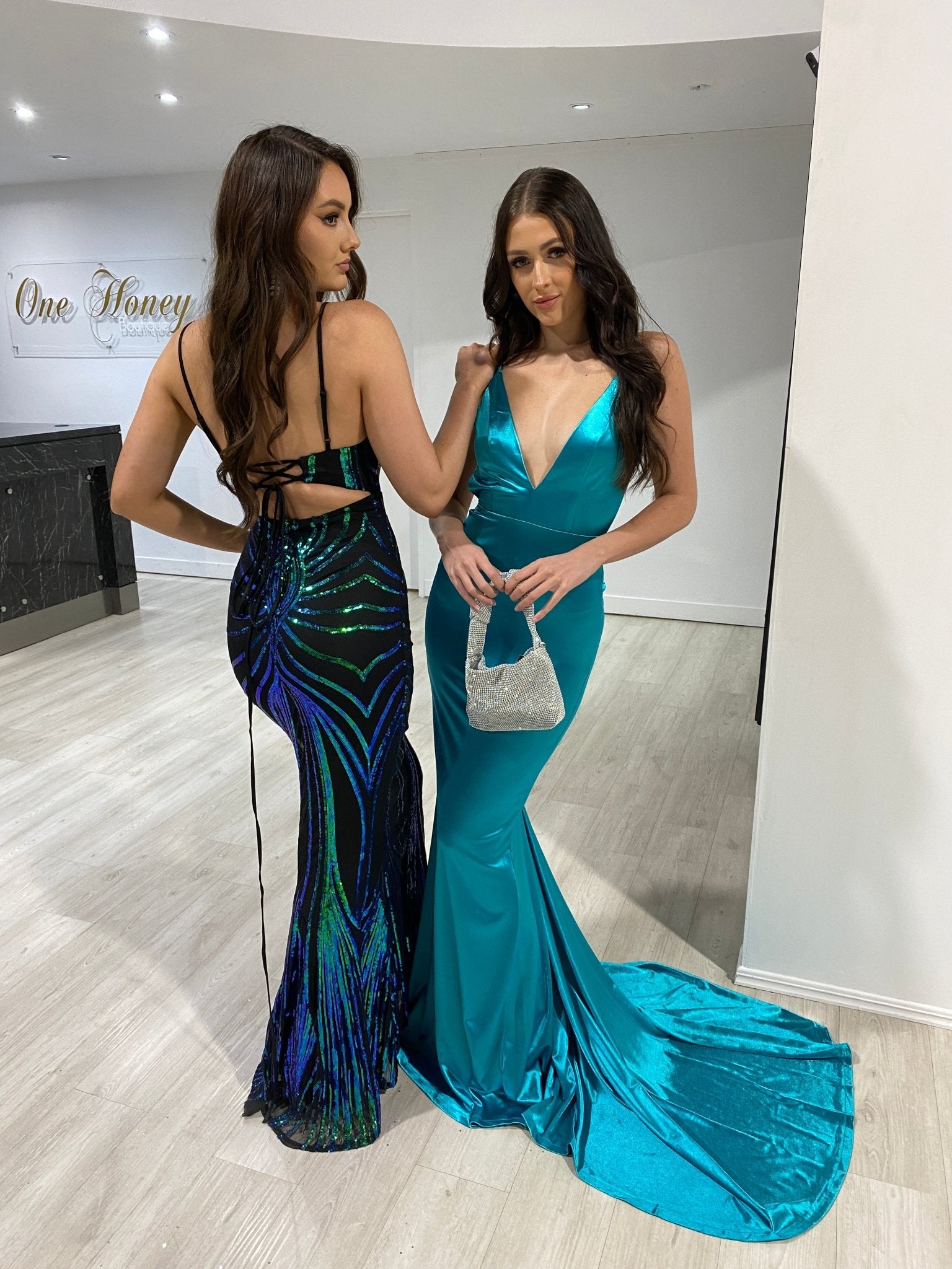 Honey Couture BOUJEE Diamanté Mesh Mini Bag in Australia | One Honey Boutique