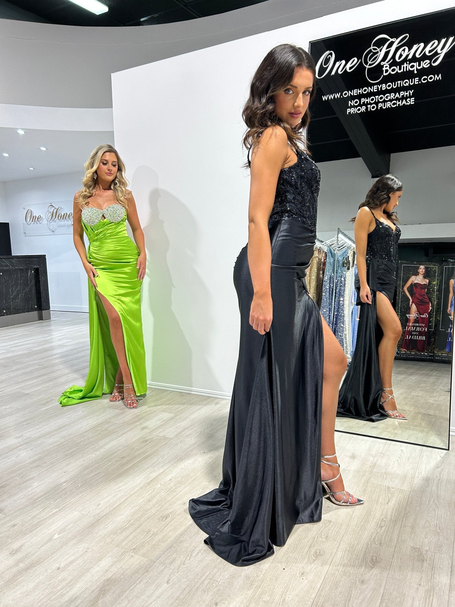 FENTY Neon Green Satin Beaded Detail Corset Bustier Formal Dress in Australia | One Honey Boutique