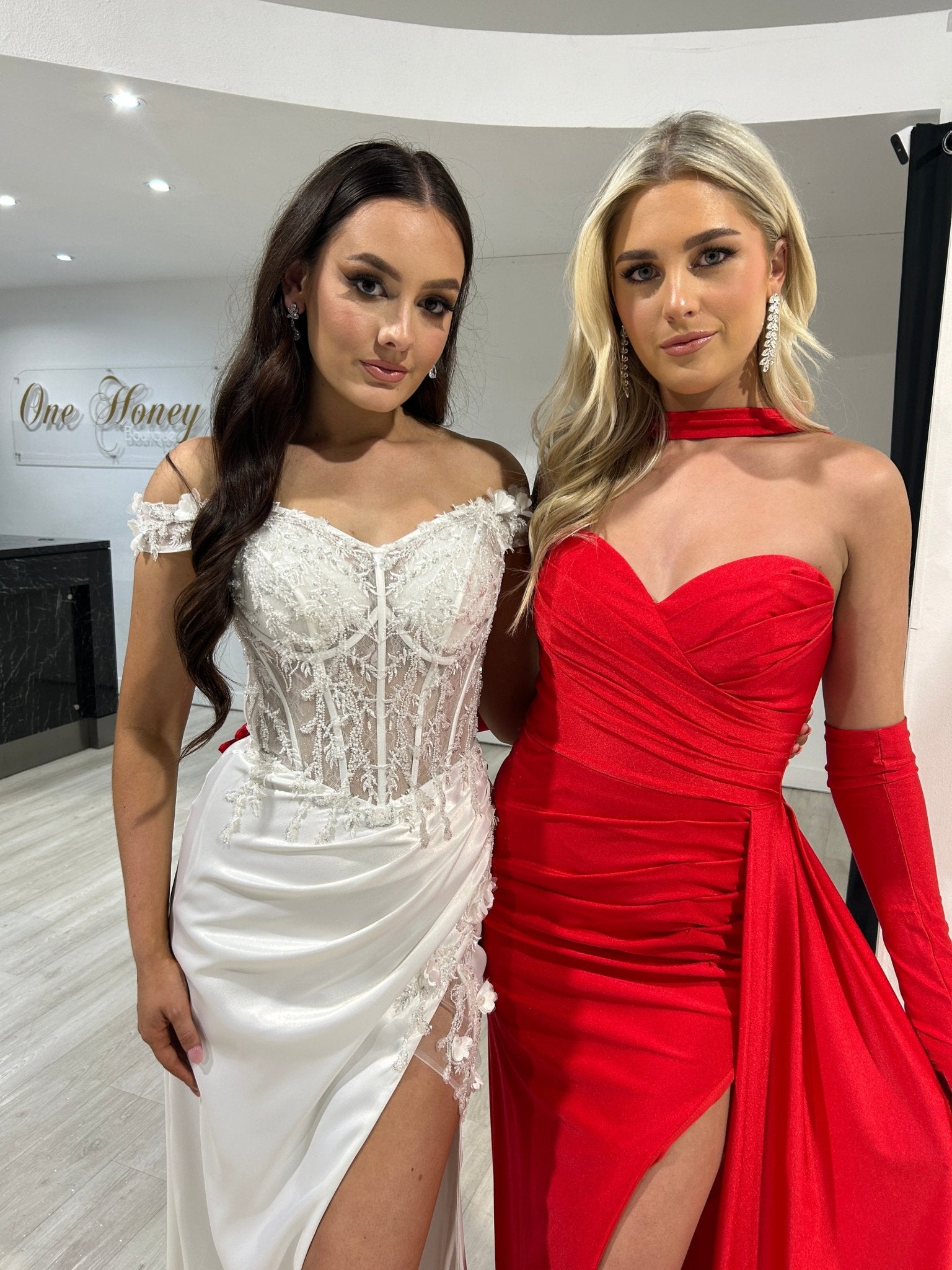 TWYLA Strapless Silky Mermaid Formal Dress with Gloves in Australia | One Honey Boutique