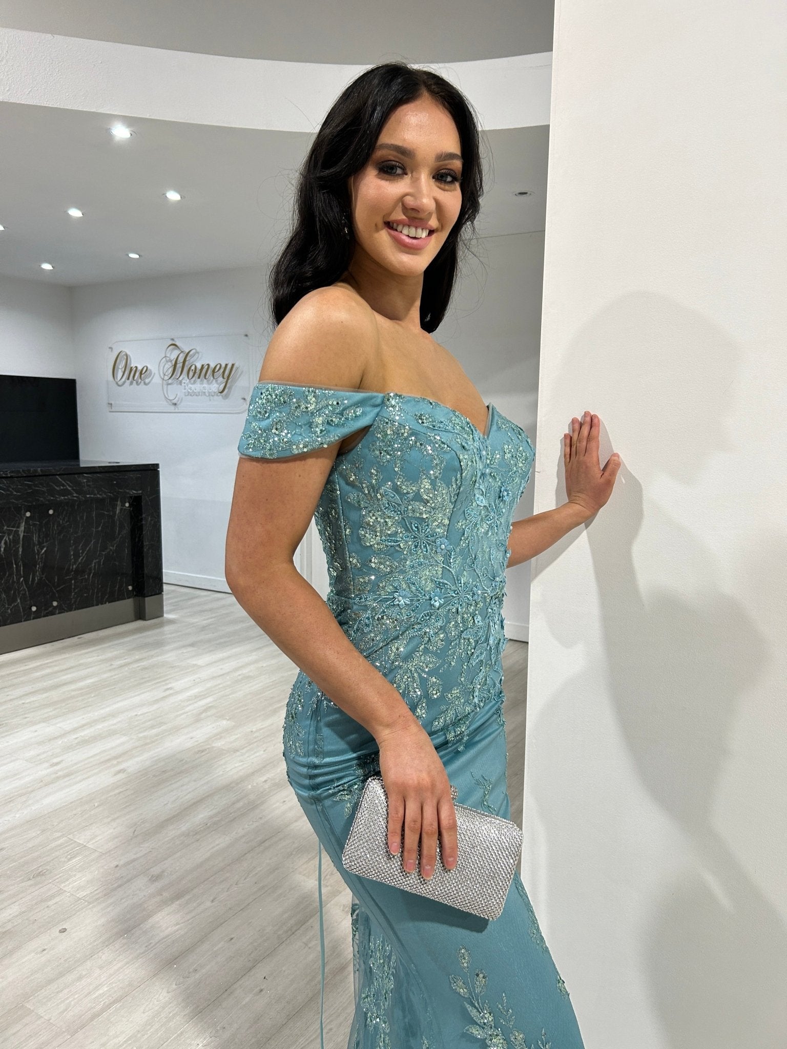 Honey Couture CALIFORNIA Diamanté Mini Clutch Bag in Australia | One Honey Boutique