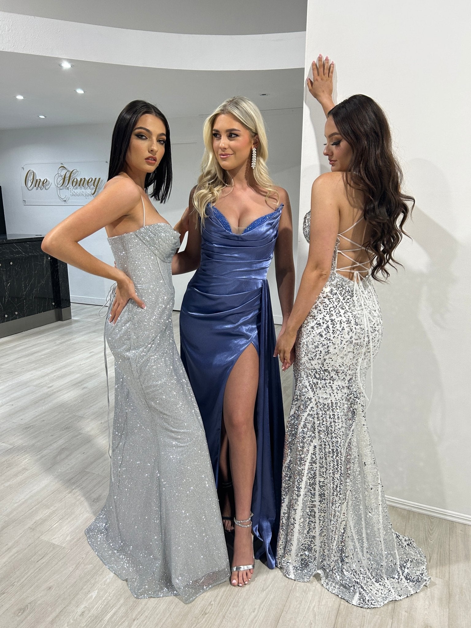 ELVIRA Strapless Silky Embellished Corset Mermaid Formal Dress in Australia | One Honey Boutique