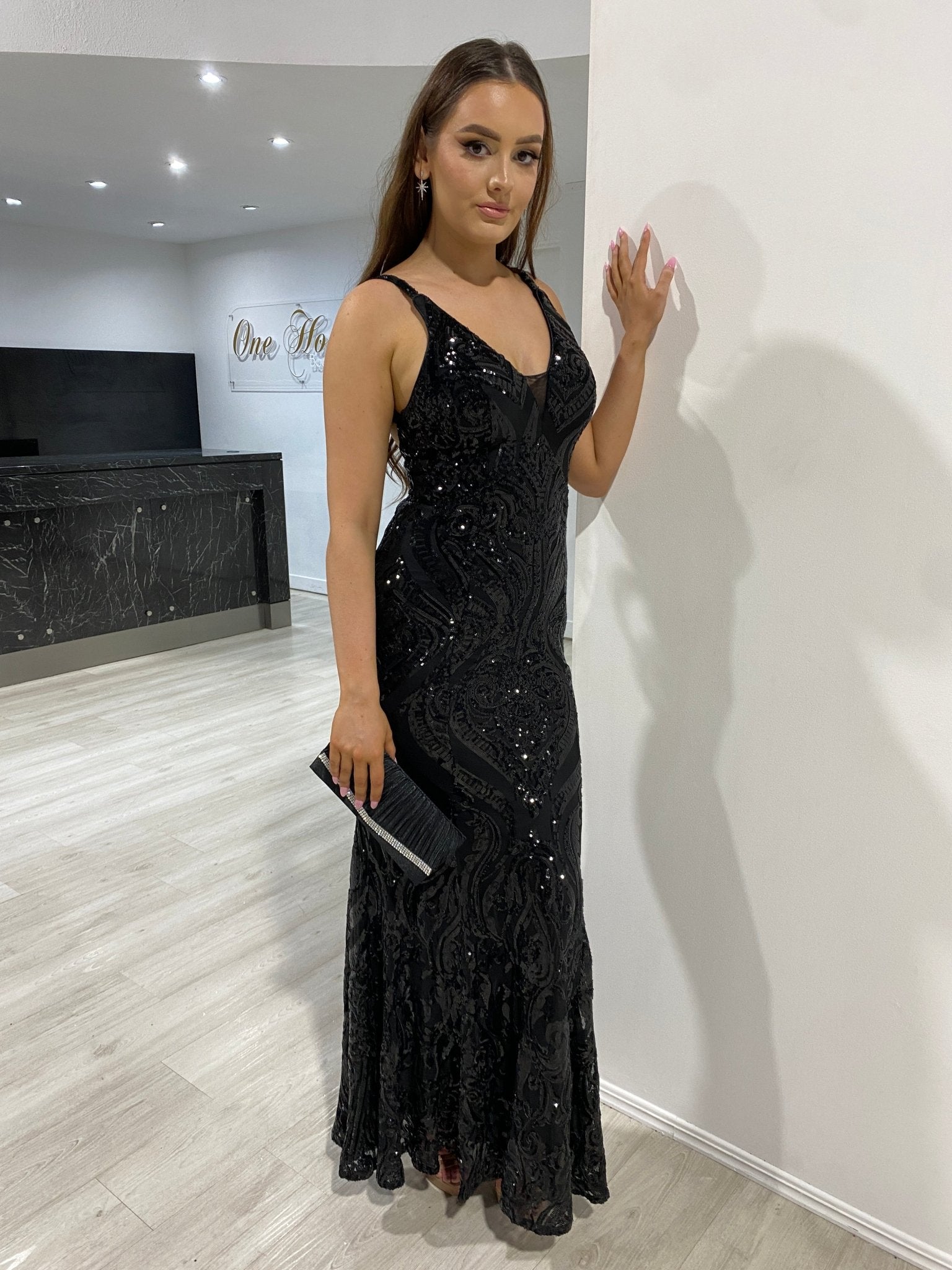 Honey Couture MIA Sequin Open Back Formal Gown in Australia | One Honey Boutique