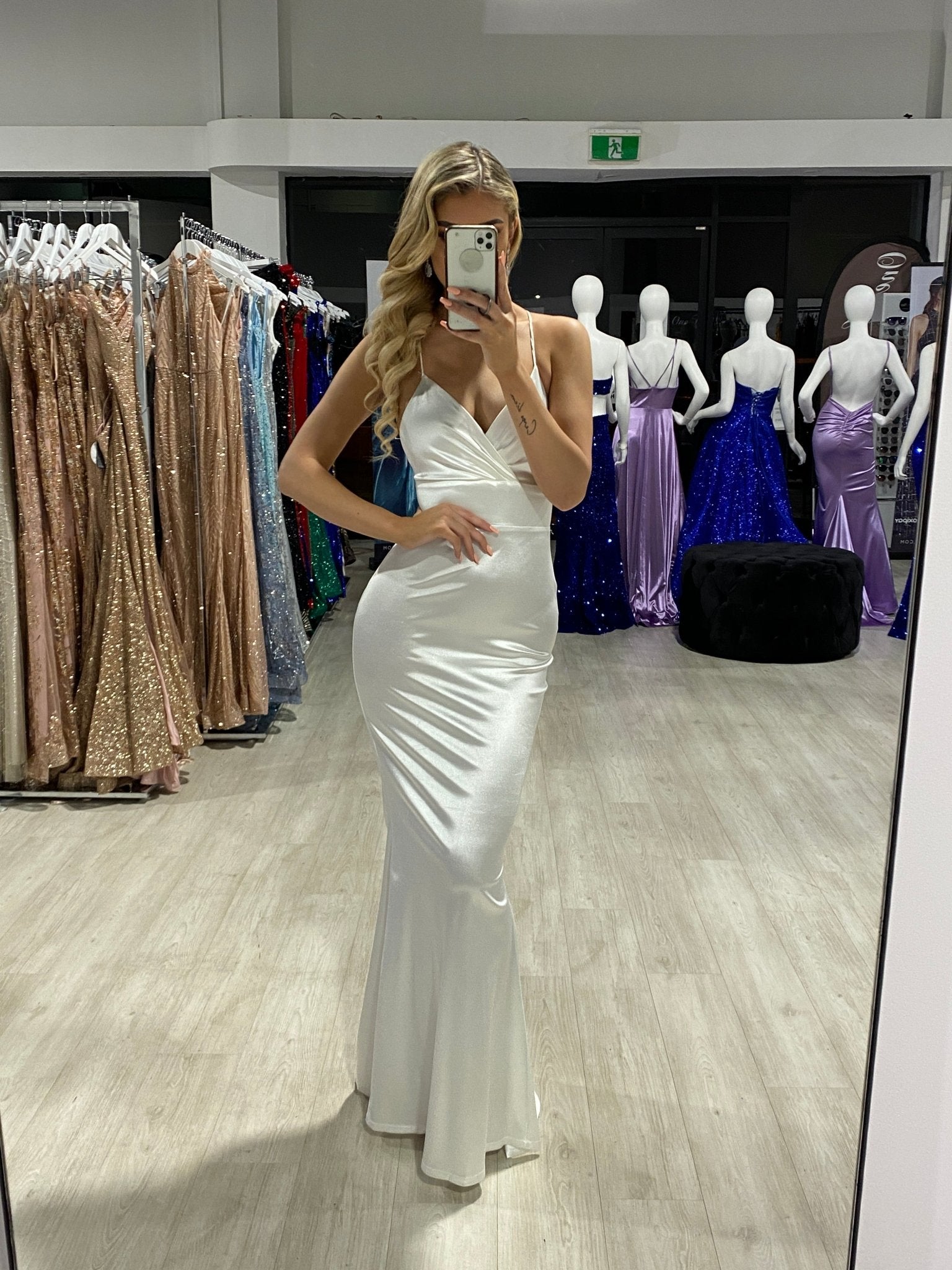 Honey Couture RIKKI White Open Lace Up Back Formal Dress in Australia | One Honey Boutique