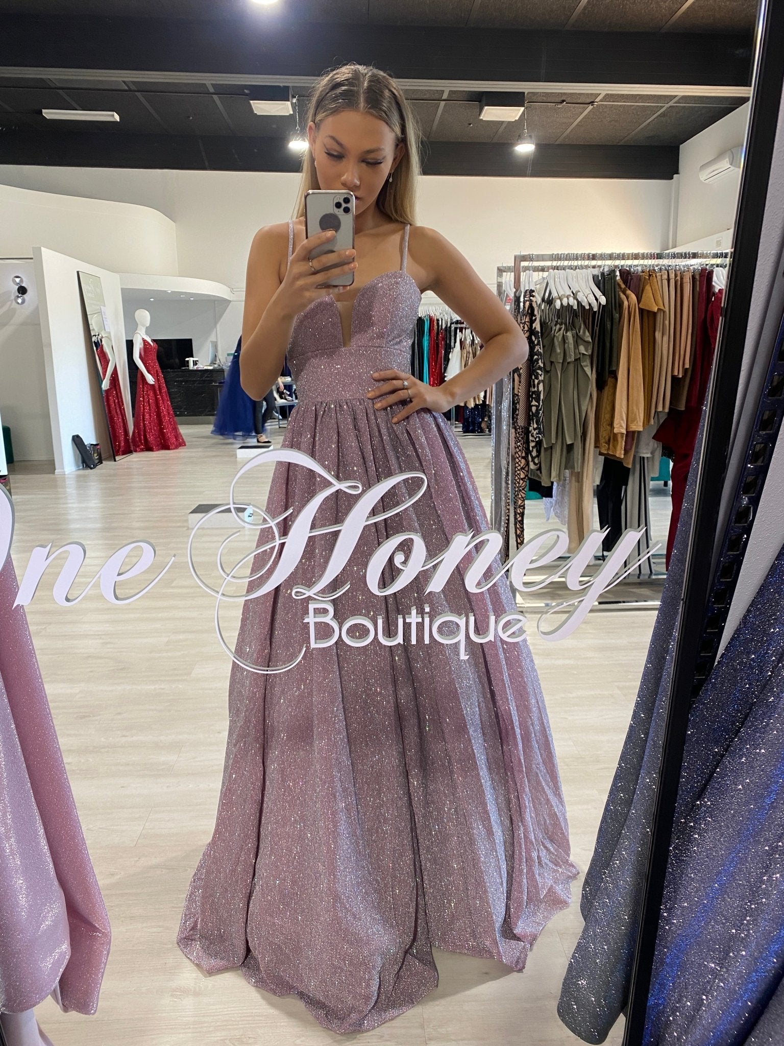 Honey Couture KAYLIE Blush Pink Shimmer Corset Lace Up Ballgown Formal Dress in Australia | One Honey Boutique