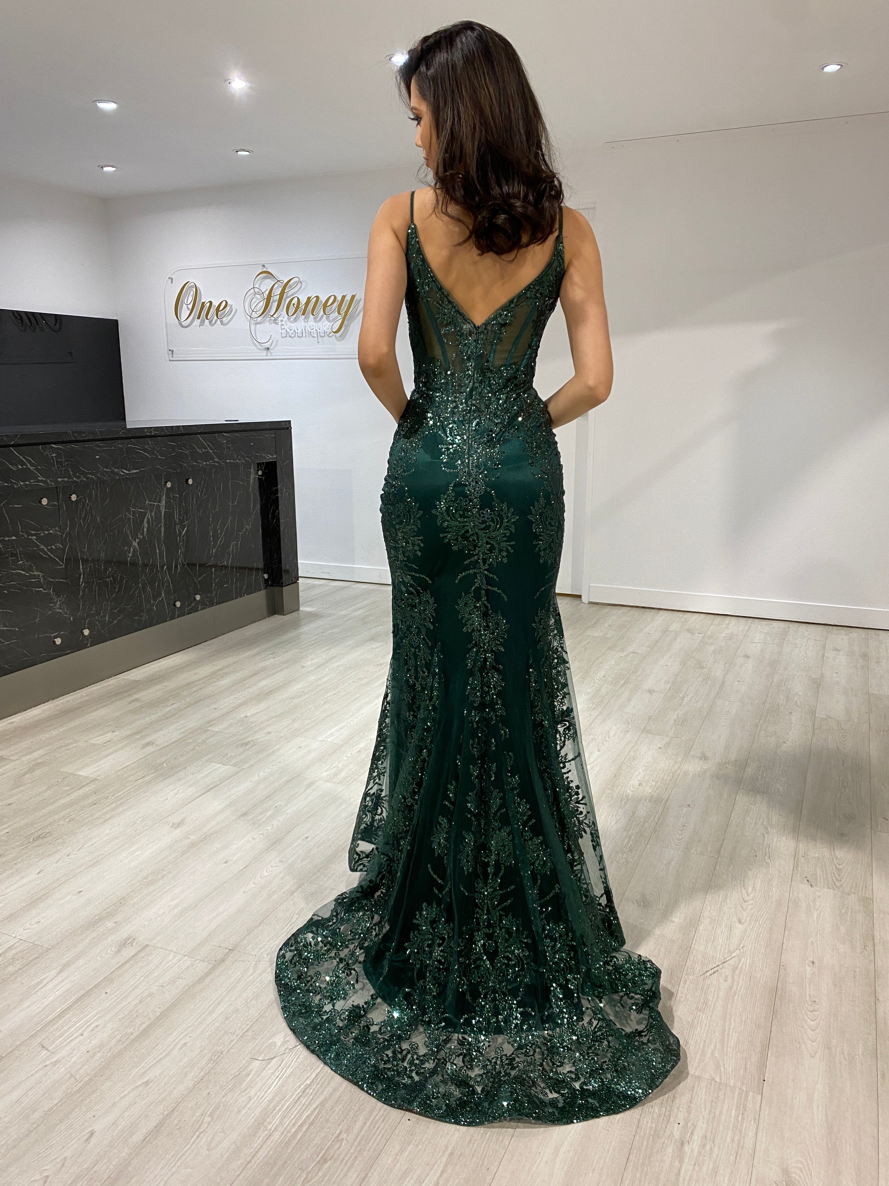 Emerald Sequin Forest Green Prom Dress With Detachable Train One Shoulder Evening  Gown For Formal Occasions And Birthdays From Bridalstore, $122.84 |  DHgate.Com