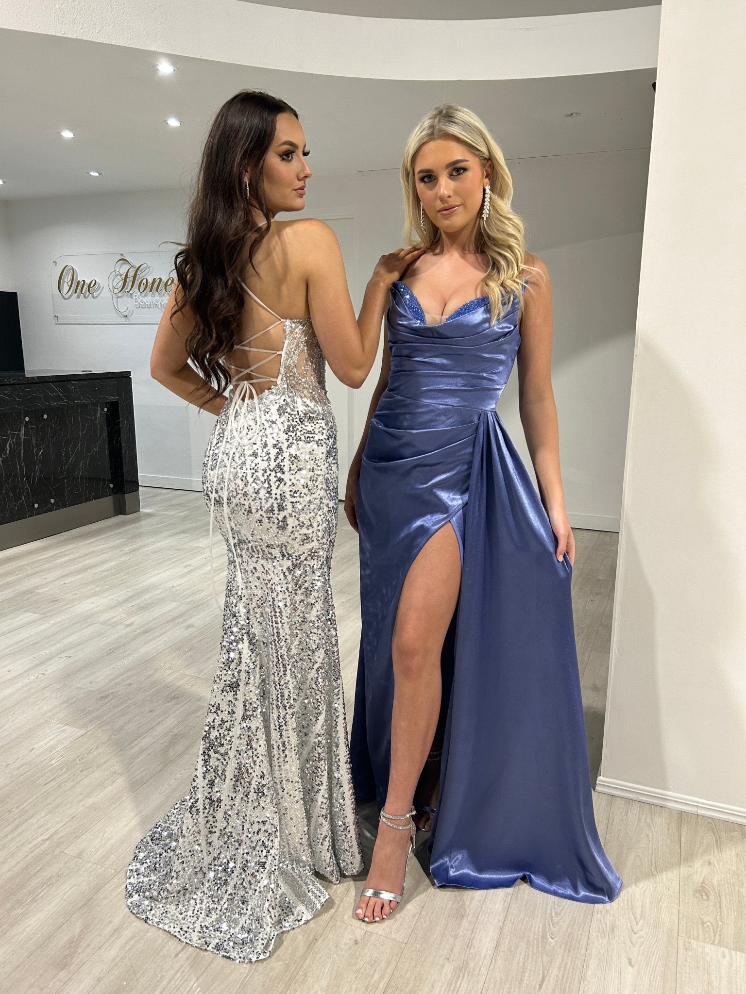 ELVIRA Strapless Silky Embellished Corset Mermaid Formal Dress in Australia | One Honey Boutique