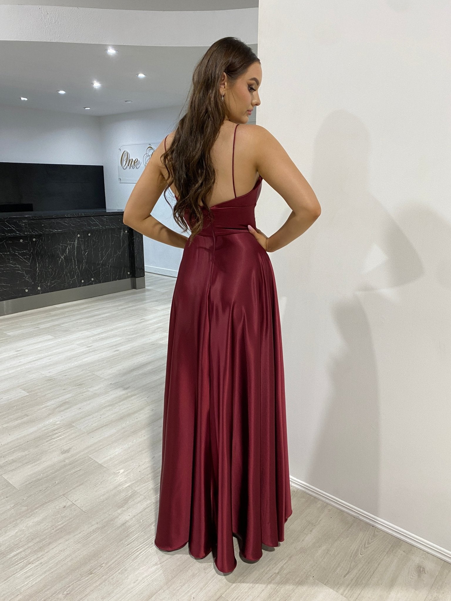 KAY Silky A Line Bridesmaid Semi Formal Dress in Australia | One Honey Boutique