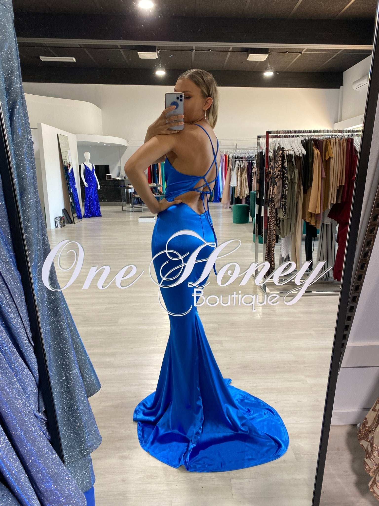 Honey Couture JUSTICE Open Back Mermaid Prom Dress in Australia | One Honey Boutique