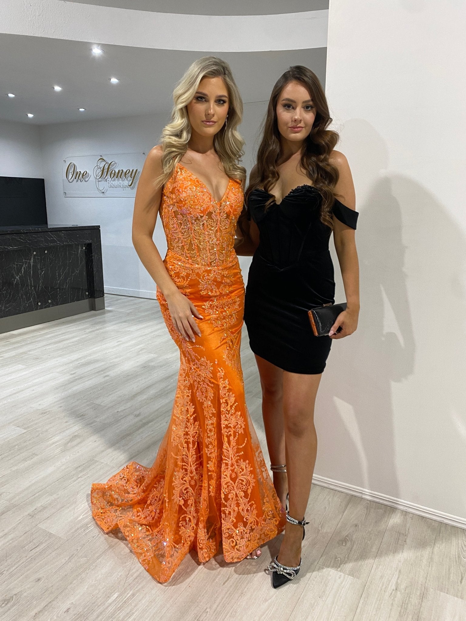 GIA Velvet Off Shoulder Beaded Bust Bustier Mini Dress in Australia | One Honey Boutique