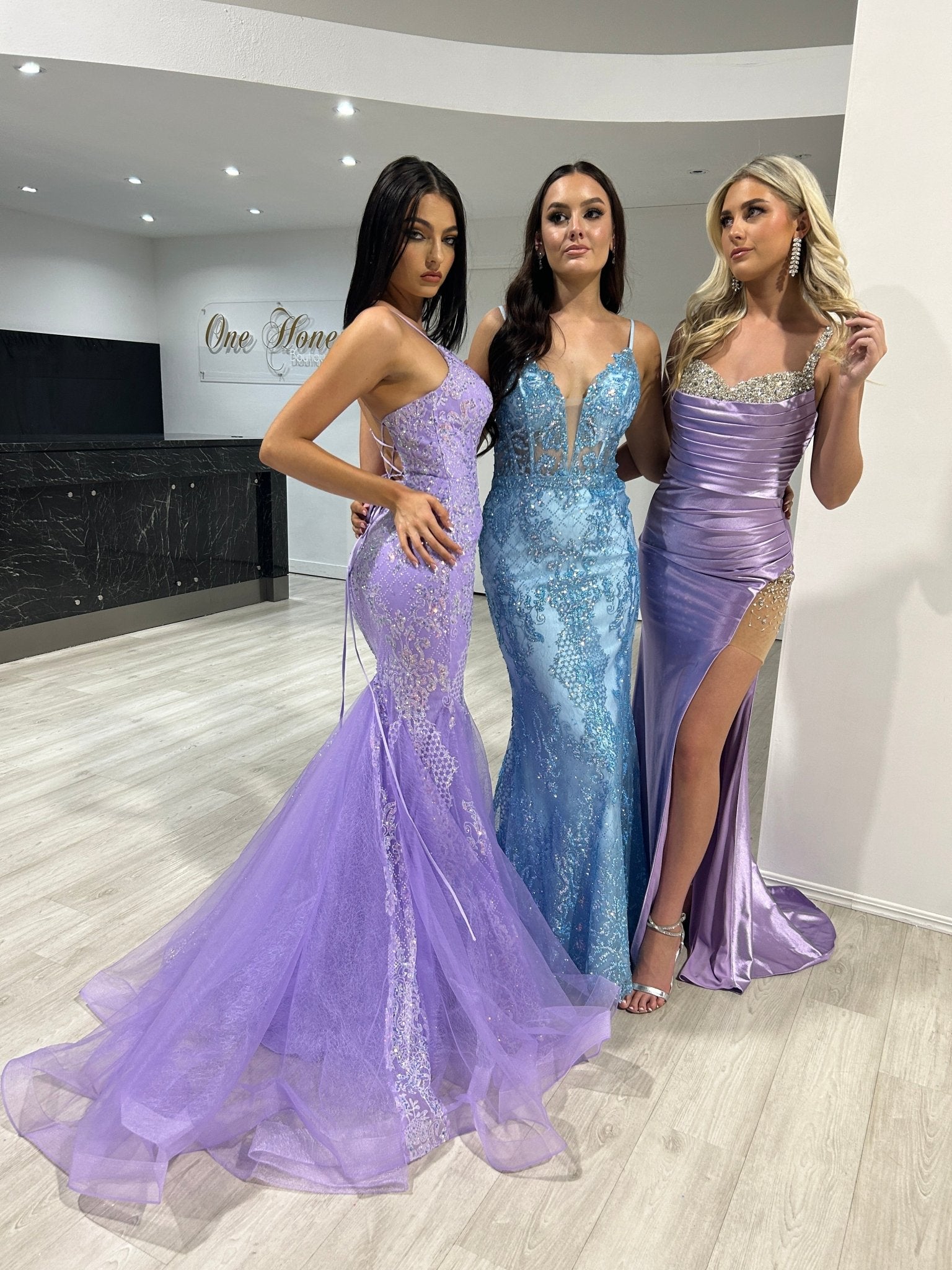 ELENI Beaded Bust Silky Mermaid Prom & Formal Dress in Australia | One Honey Boutique