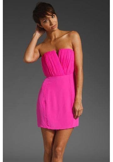 Naven Bombshell Dress w Shirring in Hot Pink Fuschia in Australia | One Honey Boutique