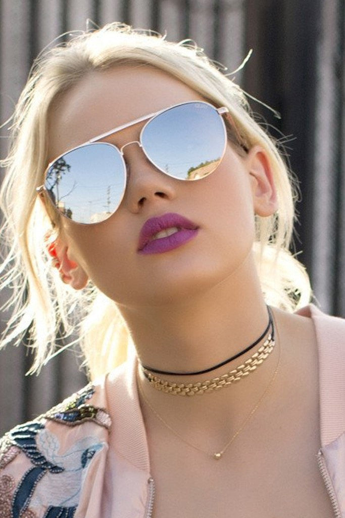 LICKETY SPLIT Designer Sunglasses with mirrored lenses and metal frame, perfect accessory Brisbane to Gold Coast Australia.